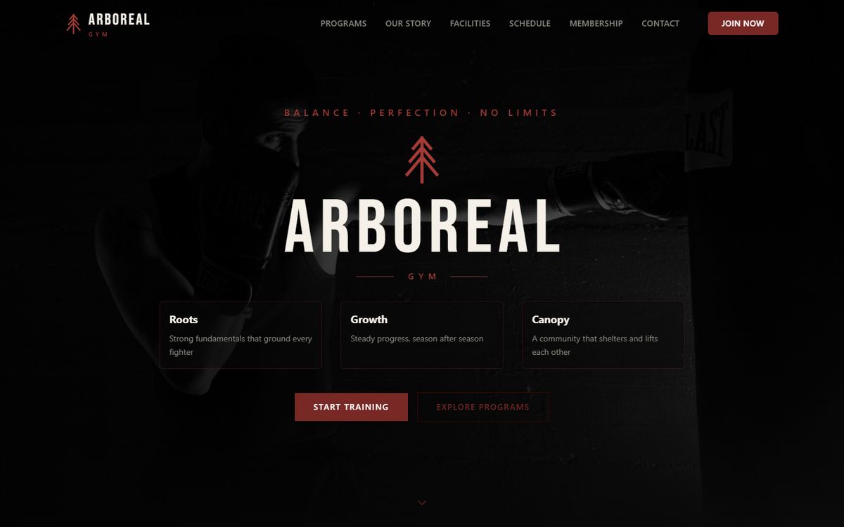 Arboreal Gym homepage