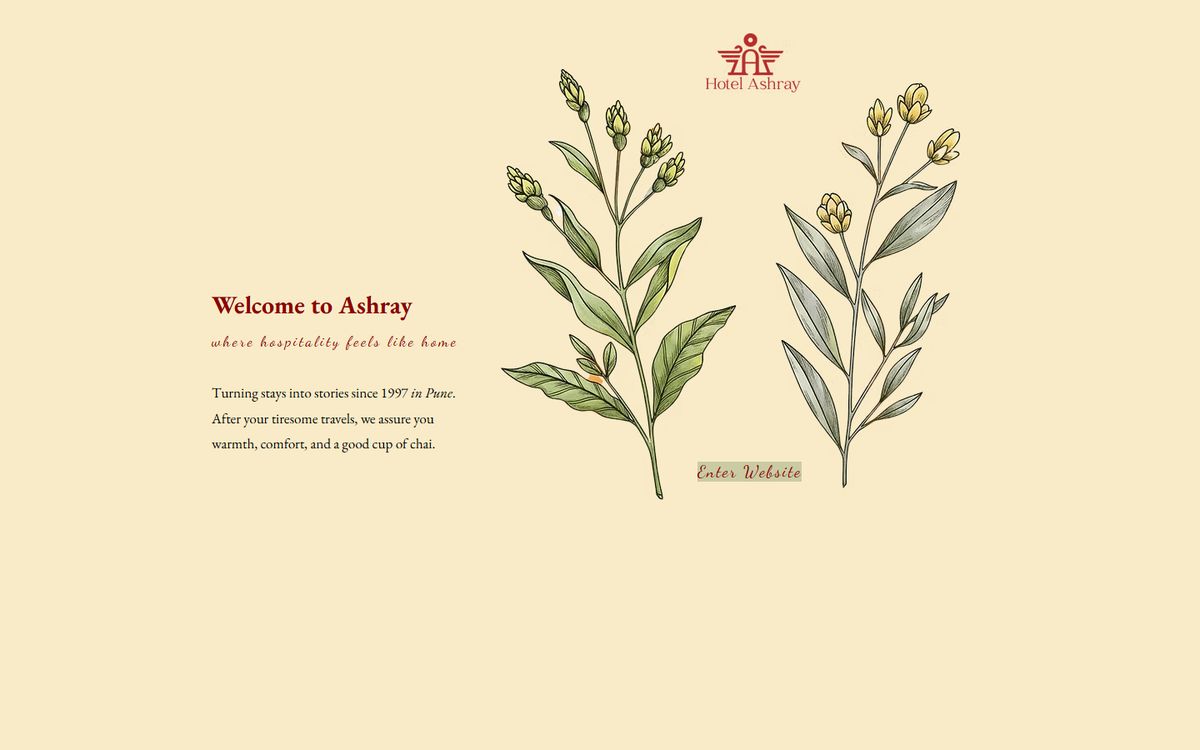 Hotel Ashray homepage